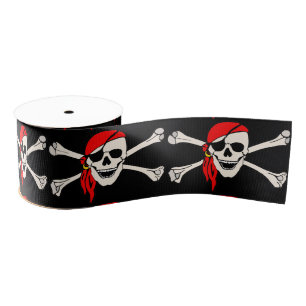 Skull and Crossbones Grosgrain Ribbon