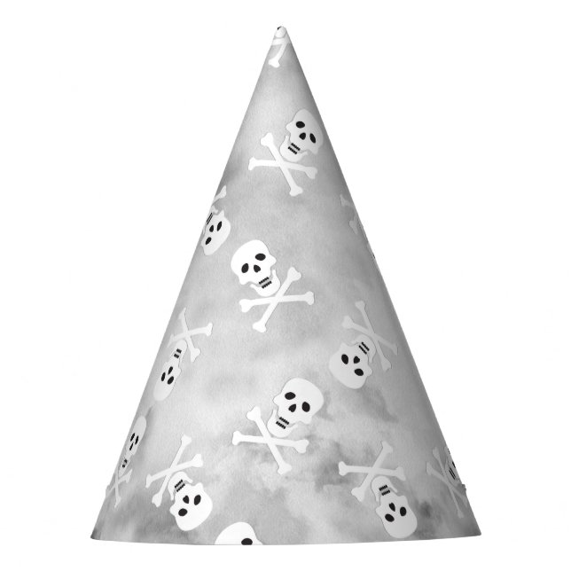 Skull and Crossbones Halloween Party Hat (Front)