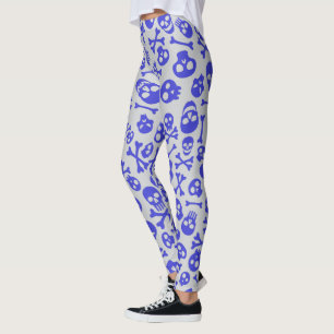 Skull and Crossbones Halloween Seamless Pattern Leggings