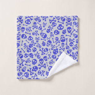 Skull and Crossbones Halloween Seamless Pattern Wash Cloth