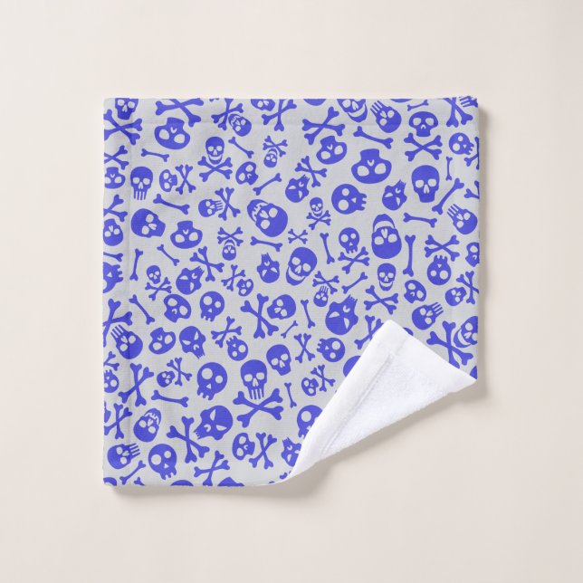 Skull and Crossbones Halloween Seamless Pattern Wash Cloth (Wash Cloth)