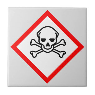 Skull and Crossbones Hazard Symbol Tile