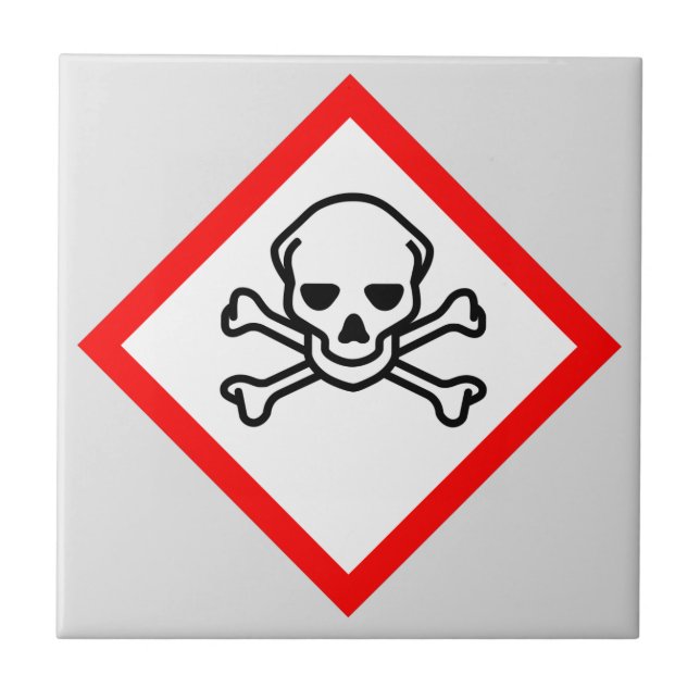 Skull and Crossbones Hazard Symbol Tile (Front)