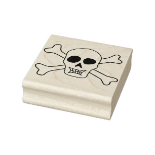 Skull and crossbones illustration art stamp