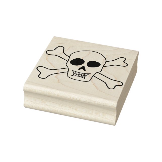 Skull and crossbones illustration art stamp (Stamp)