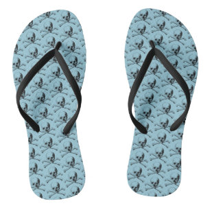Skull and Crossbones Jolly Roger Jandals