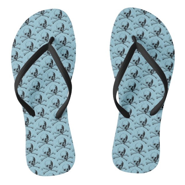 Skull and Crossbones Jolly Roger Jandals (Footbed)