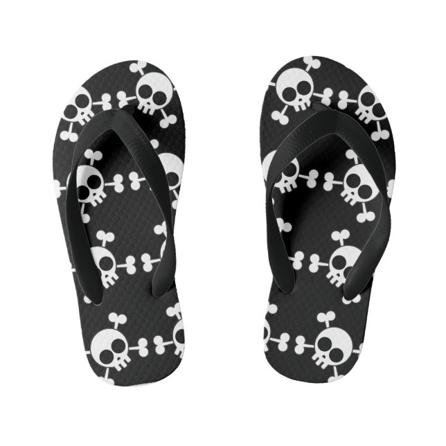 Skull and Crossbones Kid's Jandals (Footbed)