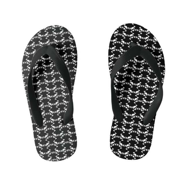 Skull and Crossbones  Kid's Jandals (Footbed)