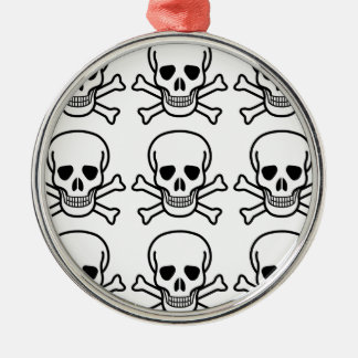 Skull and Crossbones Metal Tree Decoration