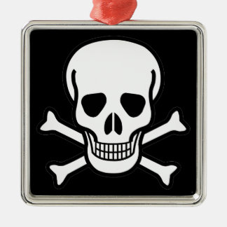 Skull and Crossbones Metal Tree Decoration