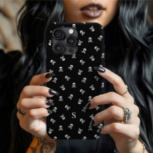 Skull and Crossbones Monogrammed Halloween iPhone 16 Pro Max Case