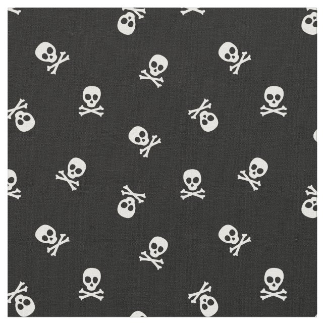 Skull and Crossbones on Black Fabric (Close Up)