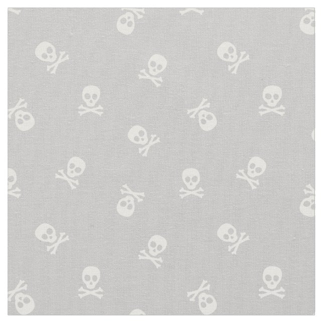 Skull and Crossbones on Grey Fabric (Close Up)