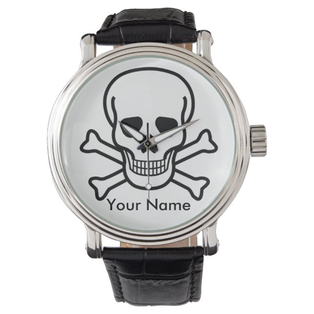 Skull and Crossbones on Watch Personalise (Front)