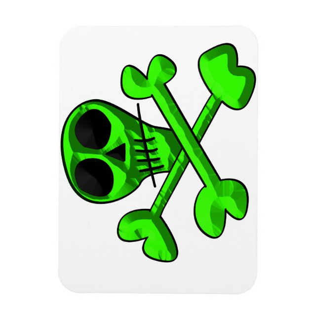 Skull and Crossbones Pattern Magnet (Vertical)