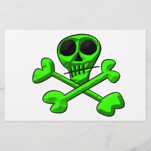 Skull and Crossbones Pattern Stationery
