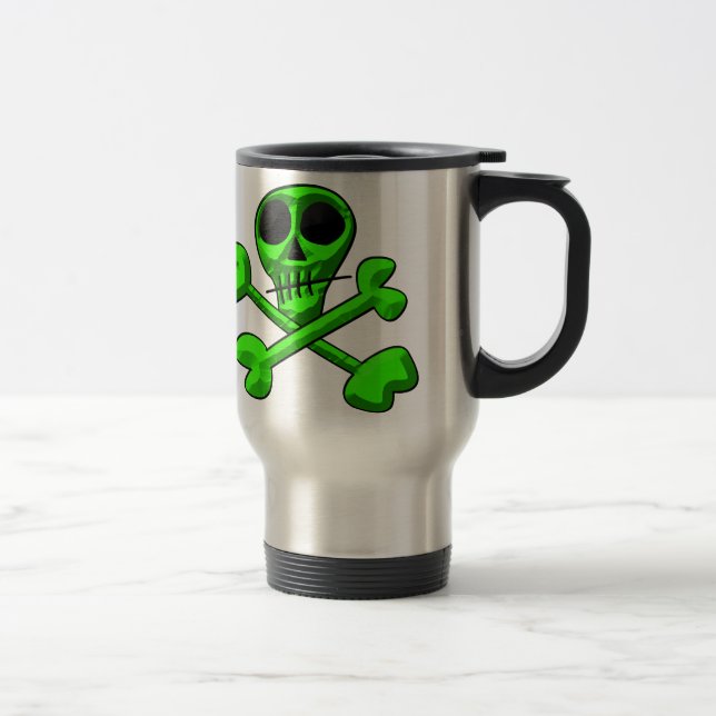 Skull and Crossbones Pattern Travel Mug (Right)
