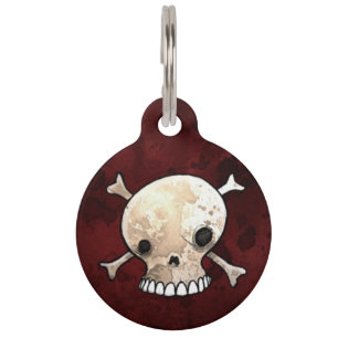 Skull and Crossbones Pet ID Tag