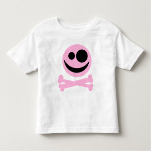 Skull and Crossbones. Pink and Black. Toddler T-Shirt