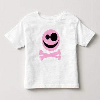 Skull and Crossbones. Pink and Black. Toddler T-Shirt