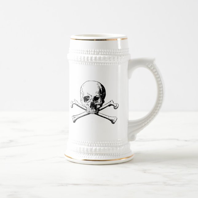 Skull and Crossbones Pirate Jolly Roger Beer Stein (Right)