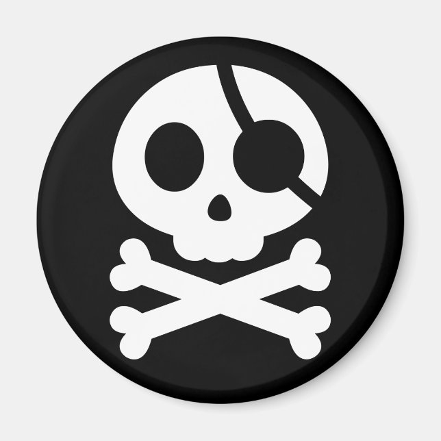 Skull and Crossbones Pirate Magnet (Front)