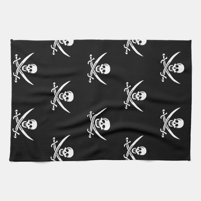 Skull and Crossbones Pirate Towel (Horizontal)
