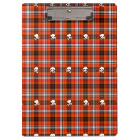 Skull and Crossbones Red and Black Plaid