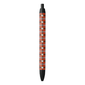 Skull and Crossbones Red and Black Plaid Ink Pen