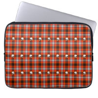 Skull and Crossbones Red and Black Plaid