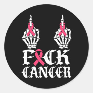 Skull And Crossbones Skeleton Breast Cancer 1 Classic Round Sticker