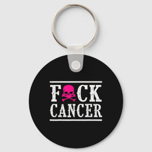 Skull And Crossbones Skeleton Breast Cancer Key Ring