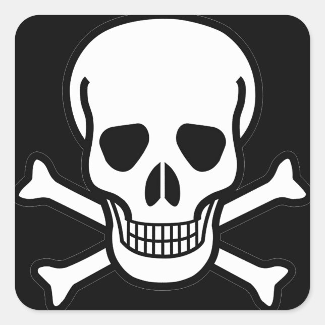 Skull and Crossbones Square Sticker (Front)