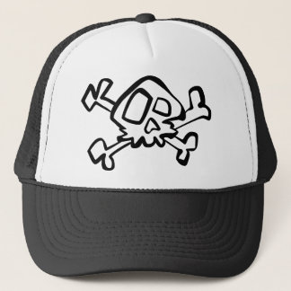 Skull and crossbones trucker hat