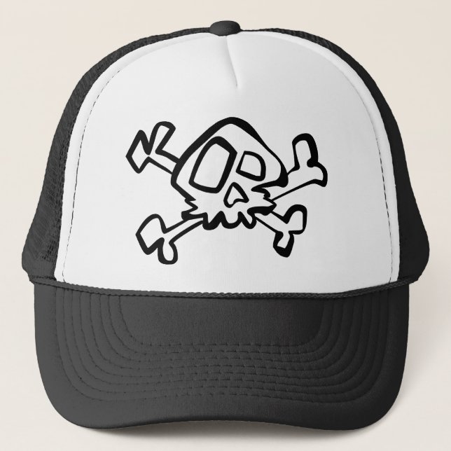 Skull and crossbones trucker hat (Front)