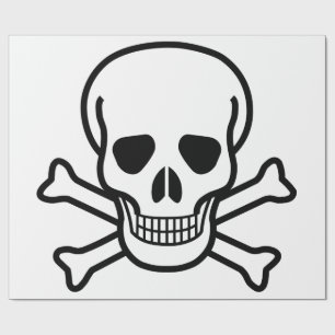Skull and Crossbones Vintage Gothic Pirate Design Wrapping Paper