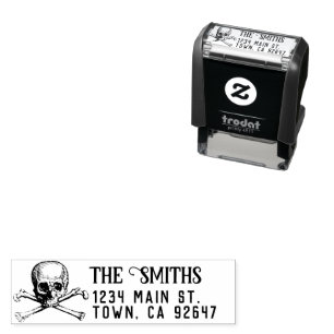 Skull and Crossbones Vintage Pirate Address  Self-inking Stamp