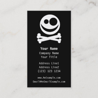 Skull and Crossbones. White and Black. Business Card