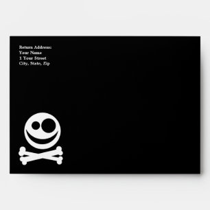 Skull and Crossbones. White and Black. Envelope
