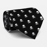 Skull and Crossbones Your Background Colour Tie
