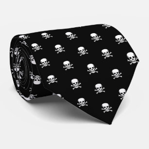Skull and Crossbones Your Background Colour Tie