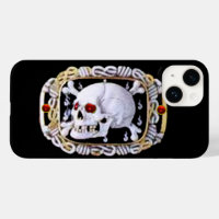 SKULL AND CROSSED BONES RUBY  RENAISSANCE JEWEL