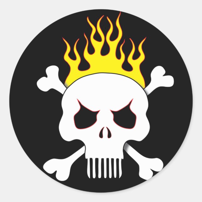 Skull and flames stickers (Front)