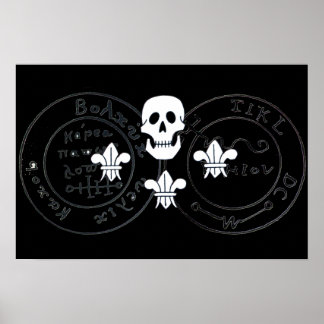 SKULL AND FLEUR DE LISE / PIRATES TREASURE MAPS, POSTER