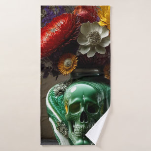Skull and Flowers Bath Towel Set