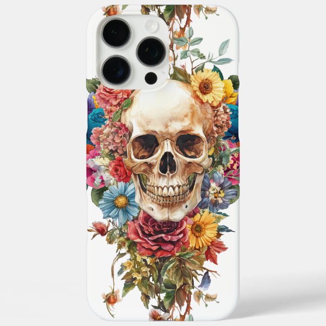 Skull and flowers Case-Mate iPhone case (Back)