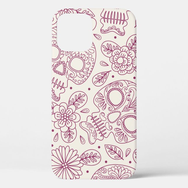 Skull and Flowers. Seamless Background. Mexican da Case-Mate iPhone Case (Back)