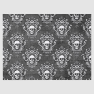 Skull and Grey Gothic Decoupage Tissue Paper