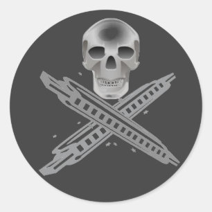 Skull and Harpbones Sticker